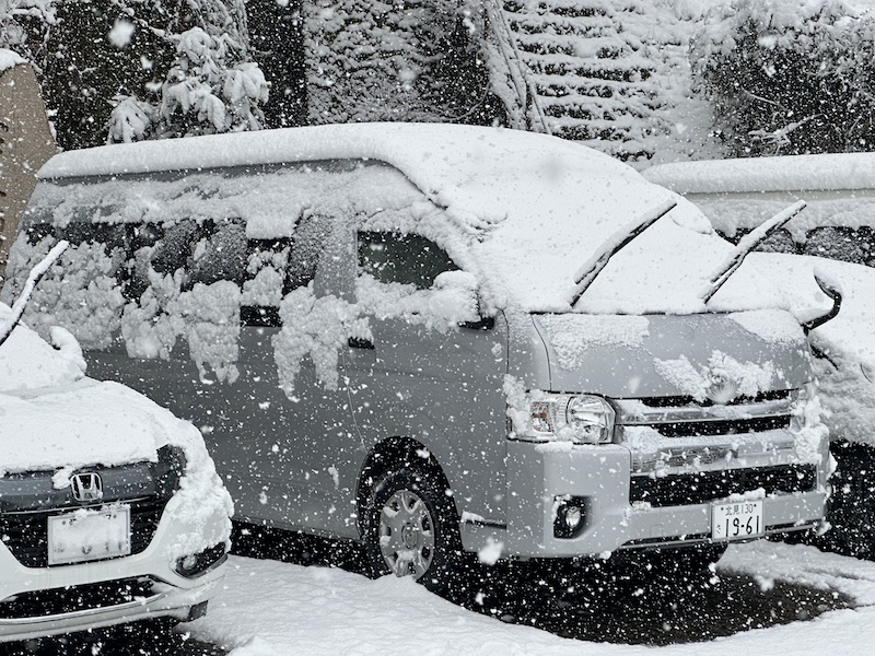 鹿野川荘の降雪